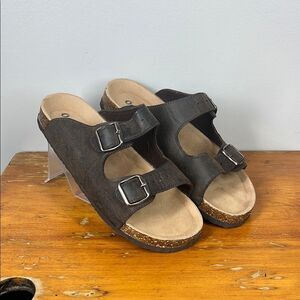 Outwoods Brown Slide Sandals